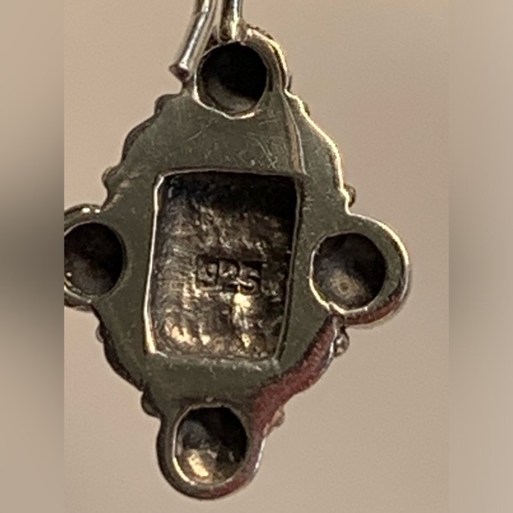 Silpada Vintage RARE VHTF Sterling Silver Square W/ Silver Bead Accent Earrings - Picture 6 of 12